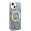 Zestaw Guess GUBPP14SH4EACSB Case+ Charger iPhone 14 / 15 / 13 6,1" niebieski/blue hard case 4G Print MagSafe