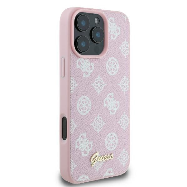 Guess GUHMP16LPGPYSP iPhone 16 Pro6.3" różowy/pink hardcase Peony Script Logo MagSafe
