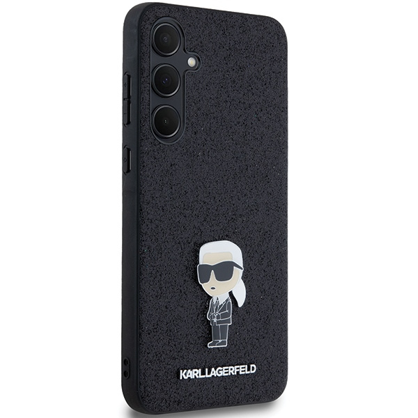 KARL LAGERFELD KLHCSA55GKNPSK A55 A556 BLACK/BLACK HARDCASE FIXED GLITTER IKONIK LOGO METAL PIN