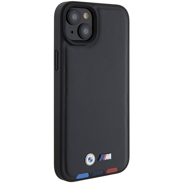 BMW BMHCP15M22PTDK iPhone 15 Plus 6.7" black/black Leather Stamp Tricolor