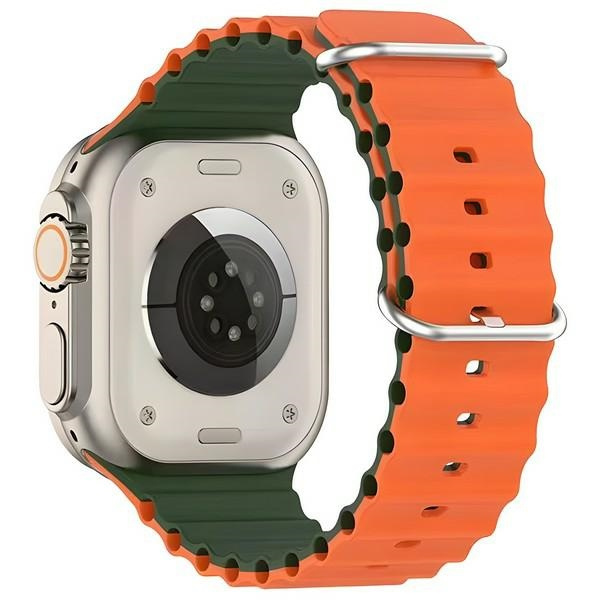 Beline pasek Apple Watch Silicone Waves 42/44/45/49mm zielono-pomarańczowy /green-orange box