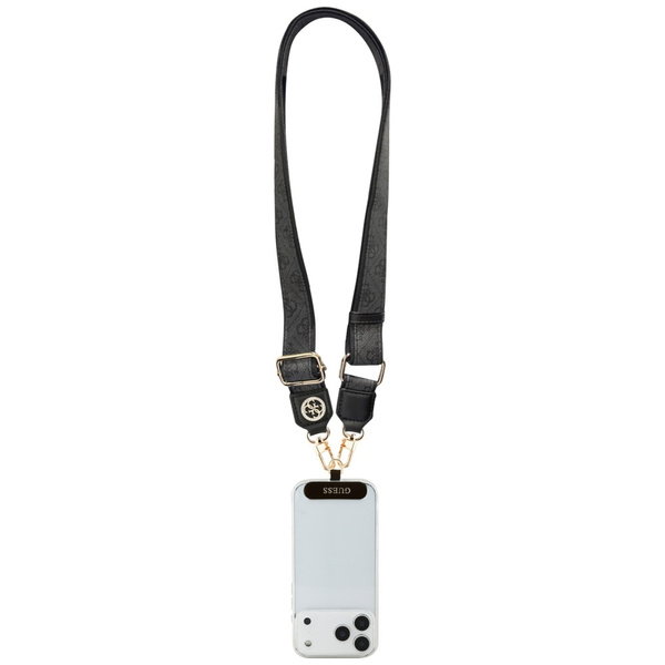 Uniwersalna smycz Guess Universal CBDY   4G Tether Patch Strass Metal Logo czarny