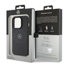 Mercedes MEHMP15X23RMMK iPhone 15 Pro  Max 6.7" czarny/black hardcase Crossed Lines Pattern Leather MagSafe