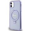Guess GUHMN61HRSGSU iPhone 11 / Xr 6.1" fioletowy/purple hardcase Ring Stand Script Glitter MagSafe