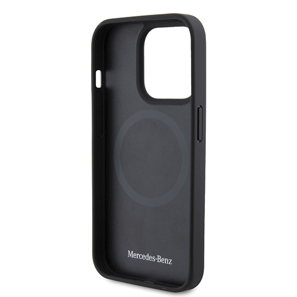 Mercedes Leather&amp;Alu MagSafe case for iPhone 15 Pro - silver