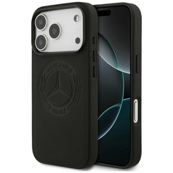 Etui Mercedes Leather Vintage Logo MagSafe do iPhone 17 Pro czarny