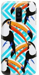 FUNNY CASE OVERPRINT TOUCANS STRIPES SAMSUNG GALAXY A6 PLUS 2018