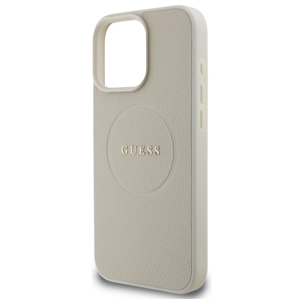 Guess GUHMP16XPGHSMME iPhone 16 Pro Max6.9" beżowy/beige hardcase Grained Ring MagSafe