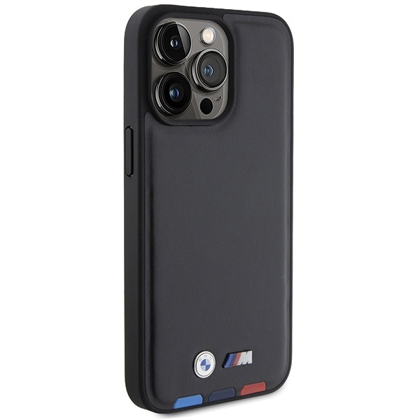 BMW BMHCP15X22PTDK iPhone 15 Pro Max 6.7" black/black Leather Stamp Tricolor