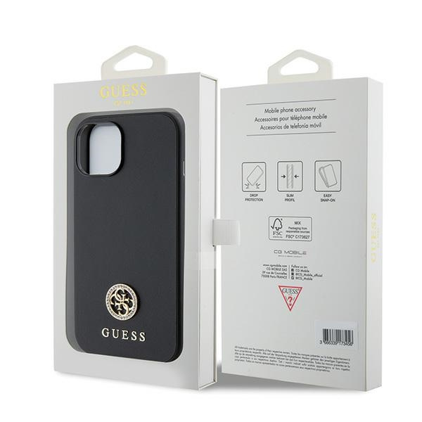 Guess GUHCP15MPS4DGPK iPhone 15 Plus / 14 Plus 6.7" czarny/black hardcase Strass Metal Logo