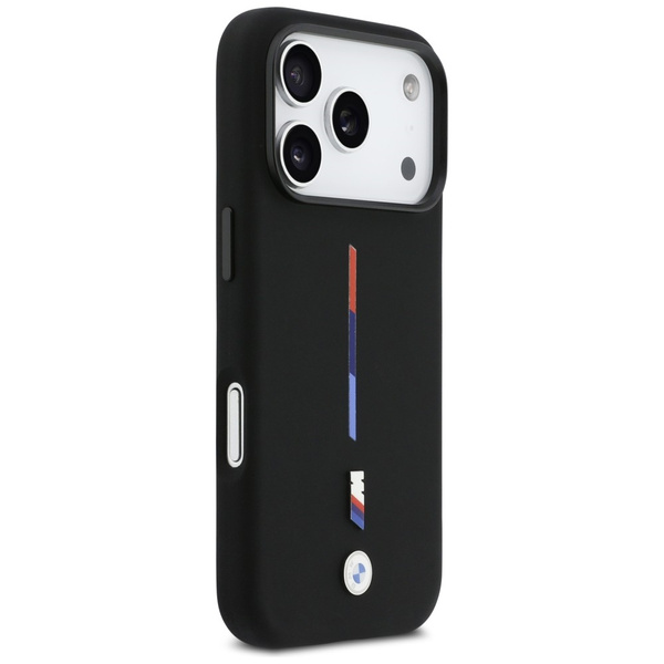 Etui BMW M Silicon Tricolor Line MagSafe do iPhone 17 Pro czarny