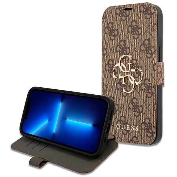 Guess GUBKP13X4GMGBR iPhone 13 Pro Max6,7" brązowy/brown book 4G Big Metal Logo