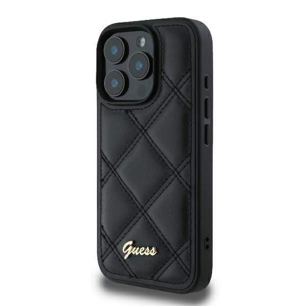 Guess GUHCP16LPSQSQSK iPhone 16 Pro6.3" czarny/black hardcase Quilted Metal Logo