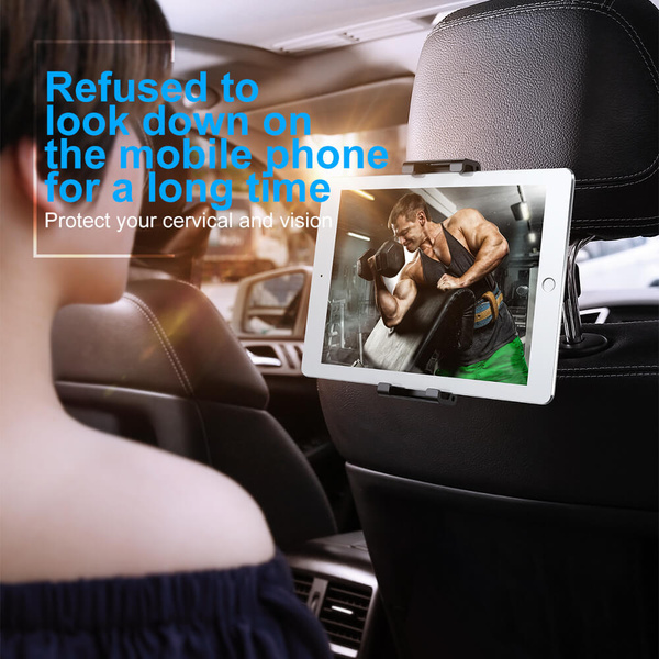 Baseus Backseat Car Mount SUHZ-01 Car Headrest Holder for Tablets / Smartphones 4.7-12.9" - Black