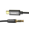 Baseus kabel audio stereo przejściówka AUX 3,5 mm mini jack - USB Typ C do telefonu tabletu 120cm czarny (CAM01-01)