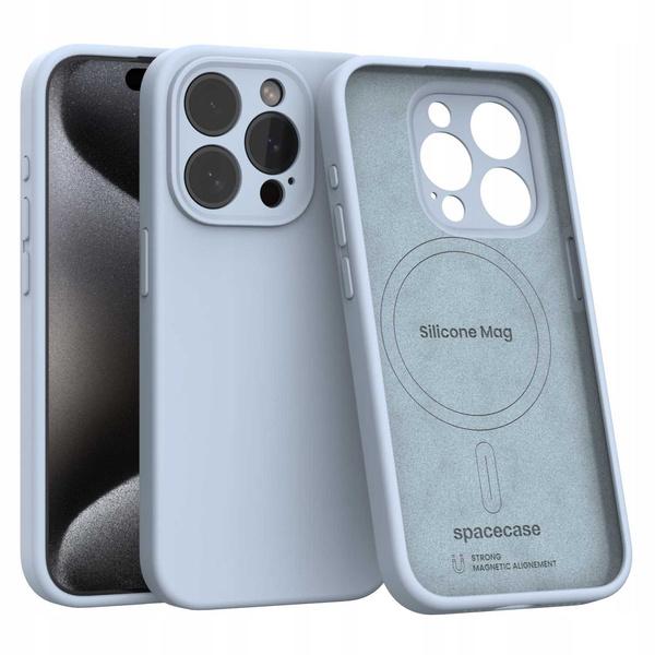 Spacecase Etui Silicone Mag iPhone 15 Pro baby blue