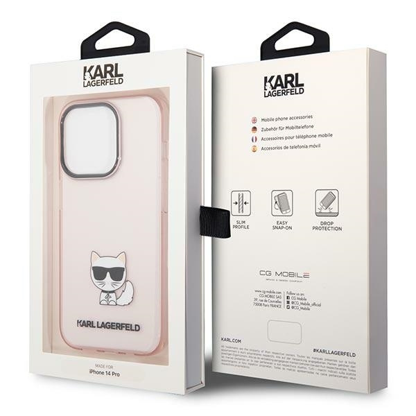 Etui Karl Lagerfeld Choupette Body na iPhone 14 Pro 6,1" - różowe