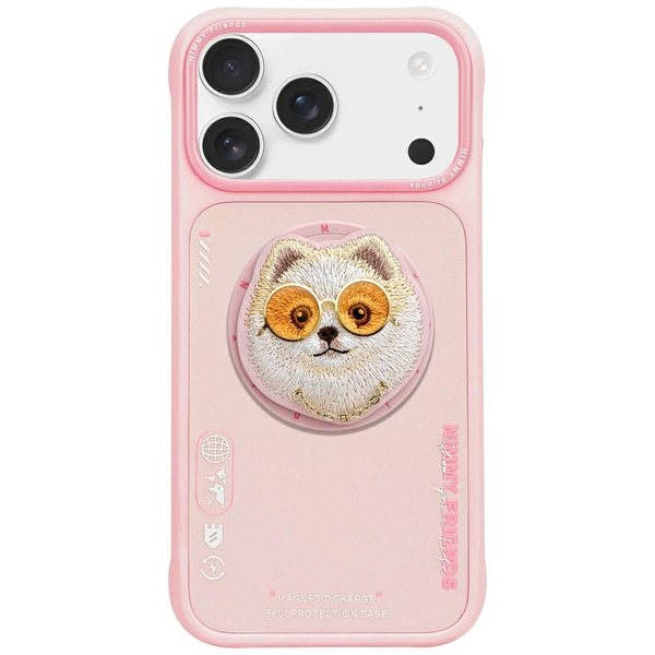 Etui Nimmy Glasses Cool Dog MagSafe do   iPhone 17 Pro Max różowy