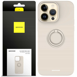 Spacecase Etui Silicone Ring iPhone 14 Pro Max bone
