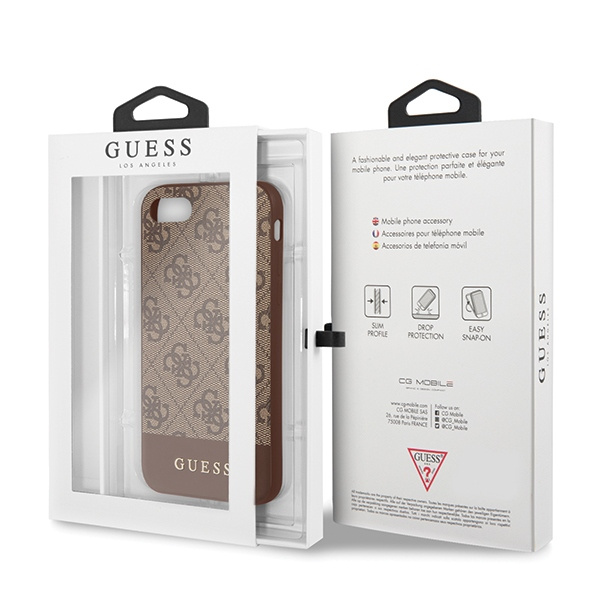 Guess GUHCI8G4GLBR iPhone 7/8/SE 2020/ SE 2022 brązowy/brown hard case 4G Stripe Collection