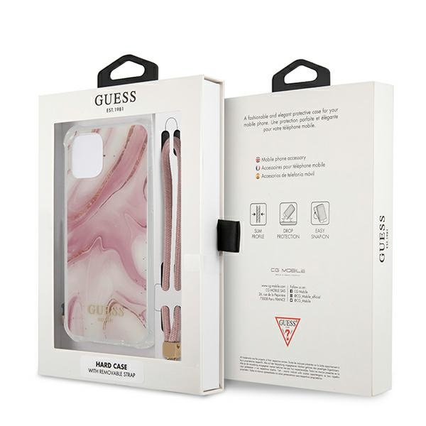 Guess GUHCP12MKSMAPI iPhone 12/12 Pro6,1" różowy/pink hardcase Marble Collection