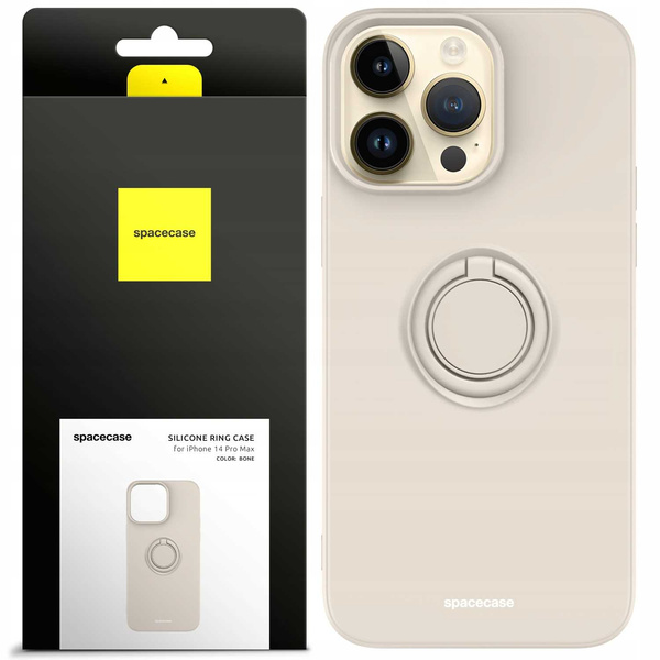 Spacecase Etui Silicone Ring iPhone 14 Pro Max bone