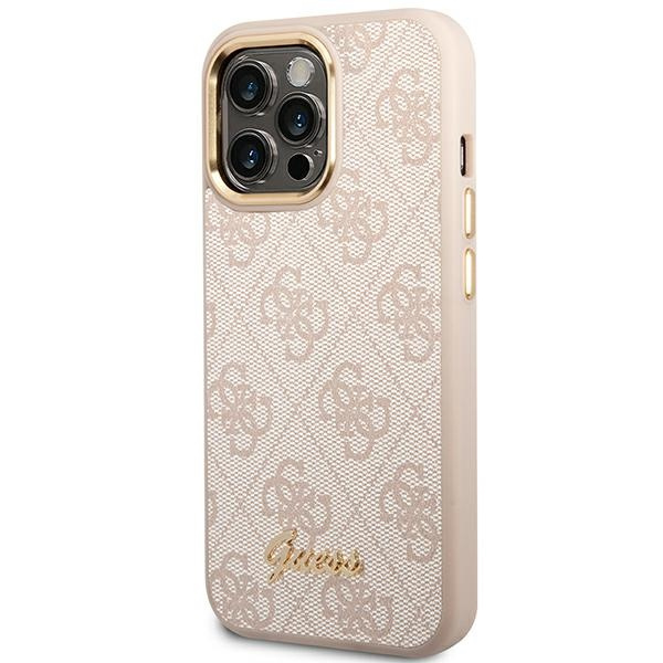 Guess GUHCP14XHG4SHP iPhone 14 Pro Max6,7" różowy/pink hard case 4G Vintage Gold Logo