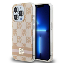 DKNY DKHMP15XHCPTSP iPhone 15 Pro Max6.7" różowy/pink hardcase IML Checkered Mono Pattern & Printed Stripes MagSafe