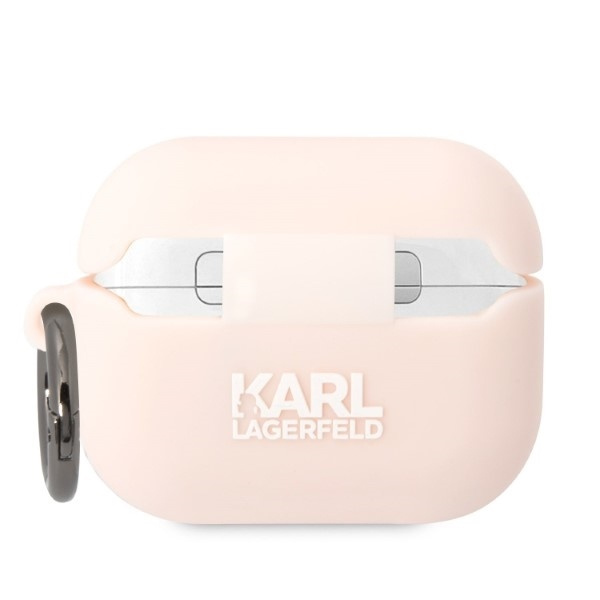 Karl Lagerfeld KLAPRUNCHP AirPods Pro cover pink/pink Silicone Choupette Head 3D