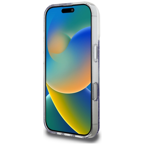 Etui Guess HC Resin Bottom Glitter do iPhone 16 Pro Max MagSafe fioletowy