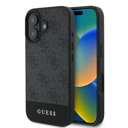 Guess GUHCP16MG4GLGR iPhone 16 Plus 6.7" szary/grey hardcase 4G Bottom Stripe