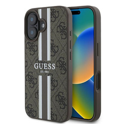 Guess GUHMP16MP4RPSW iPhone 16 Plus6.7" brązowy/brown hardcase 4G Printed Stripes MagSafe