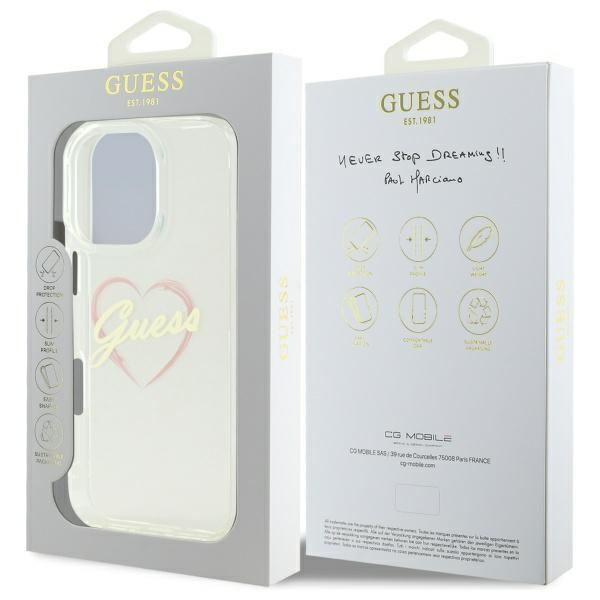 Guess GUHCP16XHCHGSPT iPhone 16 Pro Max6.9" przeźroczysty/transparent hardcase IML Heart