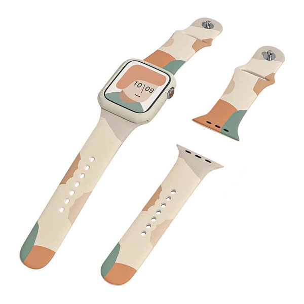 Strap Moro opaska do Apple Watch Ultra / 8 / 7 / 6 / SE / 5 / 4 / 3 / 2 (49mm / 45mm / 44mm / 42mm) silikonowy pasek bransoletka do zegarka wzór 5