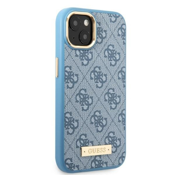 Guess GUHMP13MU4GPRB iPhone 13 / 14 / 156.1" niebieski/blue hard case 4G Logo Plate MagSafe