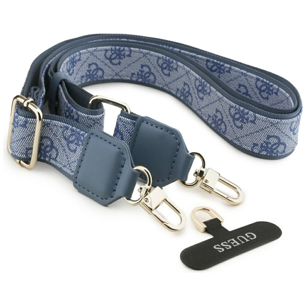 Etui Guess 4G Strass Logo & Big Strap    Metal Buttons MagSafe do iPhone 17 Pro Max niebieski