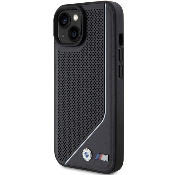 Etui BMW Perforated Twisted Line MagSafe na iPhone 15 / 14 / 13 - czarne