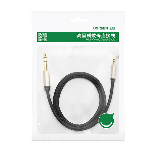 UGREEN CABLE AUDIO CABLE TRS MINI JACK 3.5MM - JACK 6.35MM 2M GRAY