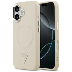 Etui Guess Triangle Logo MagSafe do iPhone 17 beżowy