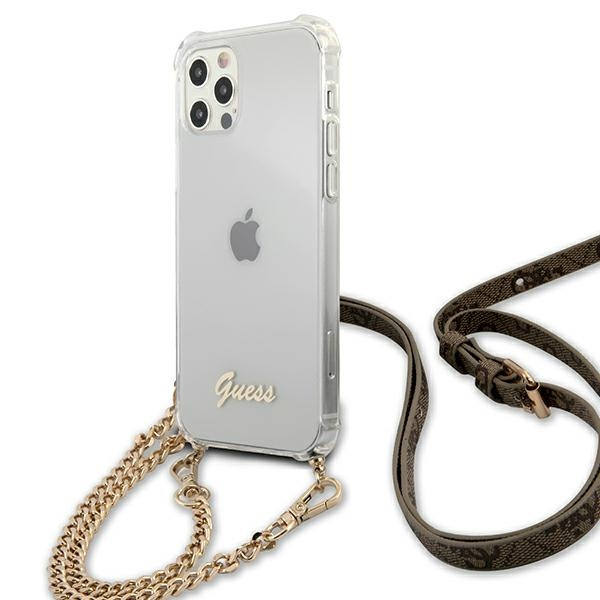 Guess GUHCP12LKC4GSGO iPhone 12 Pro Max6,7" Transparent hardcase 4G Gold Chain