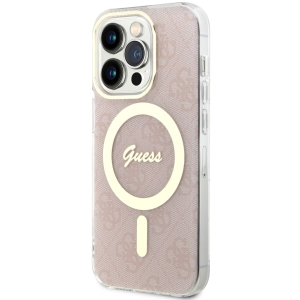 Guess GUHMP14LH4STP iPhone 14 Pro 6.1"różowy/pink hardcase 4G MagSafe