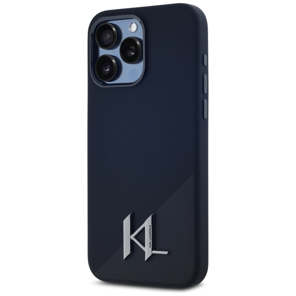 Etui Karl Lagerfeld Silicone Shadow       Metal Initial MagSafe do iPhone 15 Pro Max czarny