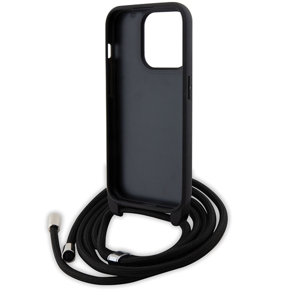 Etui Karl Lagerfeld Crossbody Saffiano Metal Pin Karl&Choupette na iPhone 15 Pro - czarne