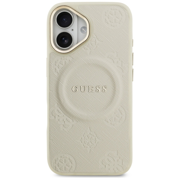 Etui Guess Peony Hot Stamp MagSafe do    iPhone 17 beżowy