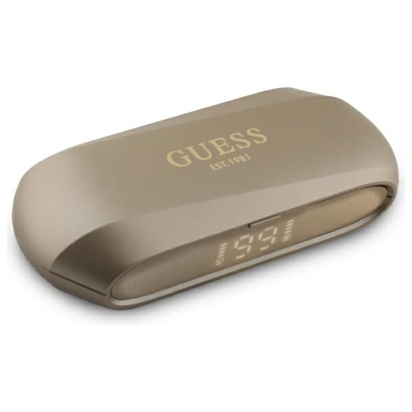 Guess słuchawki Bluetooth GUTWSC2MCDSD   TWS + stacja dokująca złoty/gold Elongated Metalic Printed Logo