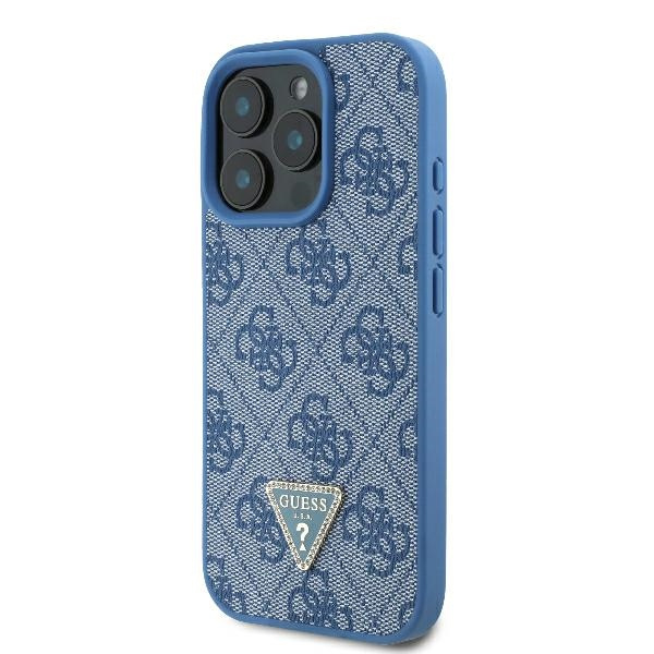 Guess GUHCP16LP4TDSCPB iPhone 16 Pro6.3" niebieski/blue hardcase Leather Metal Logo Strass Crossbody