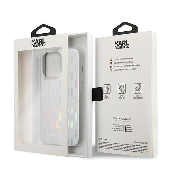 KARL LAGERFELD KLHCP14XLGMMSV3 IPHONE 14 PRO MAX 6,7" HARDCASE SREBRNY/SILVER MONOGRAM IRIDESCENT