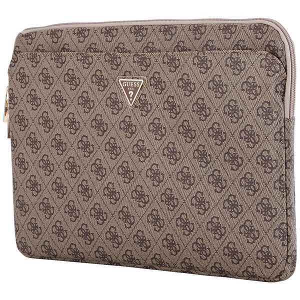 Torba Guess Sleeve 14" 4G Zipper Pocket  Triangle Logo brązowy