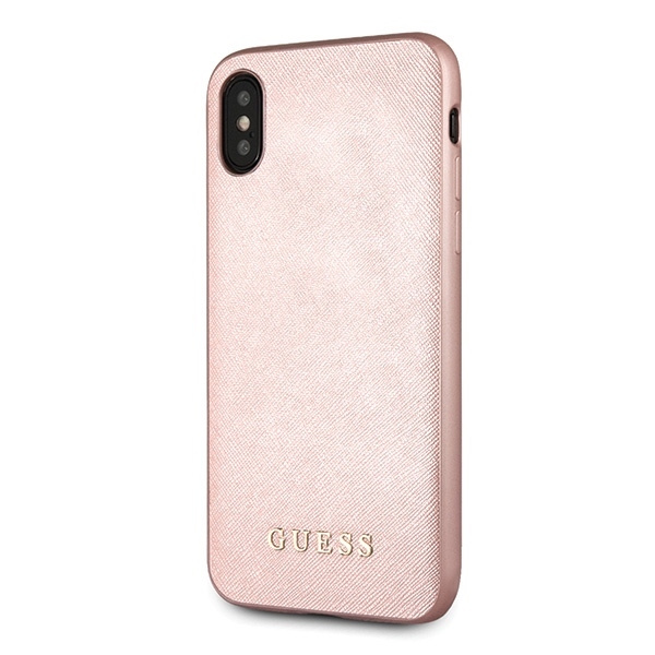 Guess GUHCI65SLSAPI iPhone Xs Maxróżowy/pink hard case Saffiano