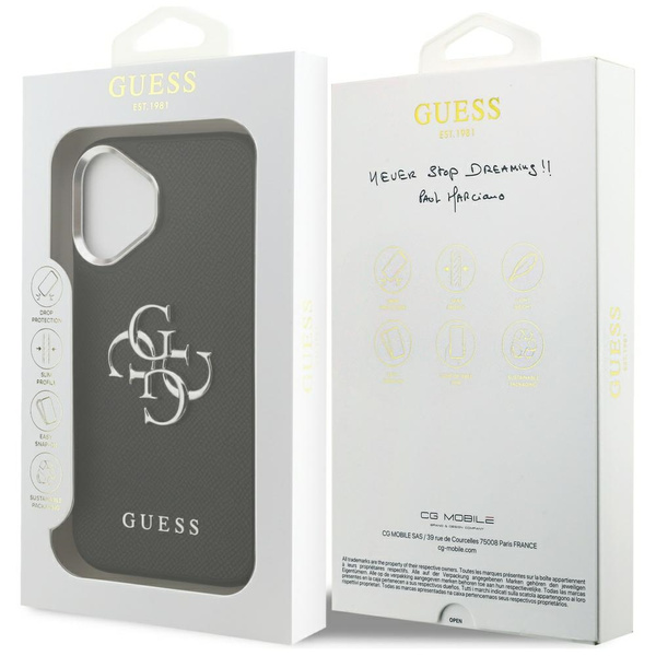 Etui Guess Grained Big 4G Classic Logo   do iPhone 17 czarny